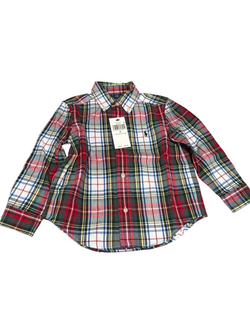 Polo Ralph Lauren Boys Plaid Long Sleeve Button-Down Shirt Size 3 NEW